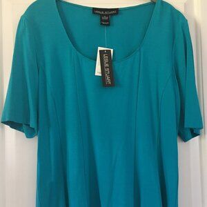 Leslie Stuart New Teal Short Sleeved Top Women's XL